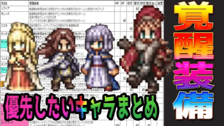 【オクトパストラベラー大陸の覇者】覚醒装備どのキャラを優先で取るべきかまとめてみた！