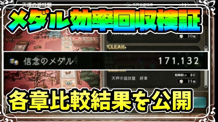 コラボイベント 天秤の遊戯盤のメダル回収効率の検証結果をまとめました【オクトパストラベラー 大陸の覇者】