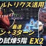 【オクトラ大陸の覇者ver3.10.10】 剣士の試煉5階EX2　安定4ターン＋最速3ターン撃破（星6エルトリクス活用）