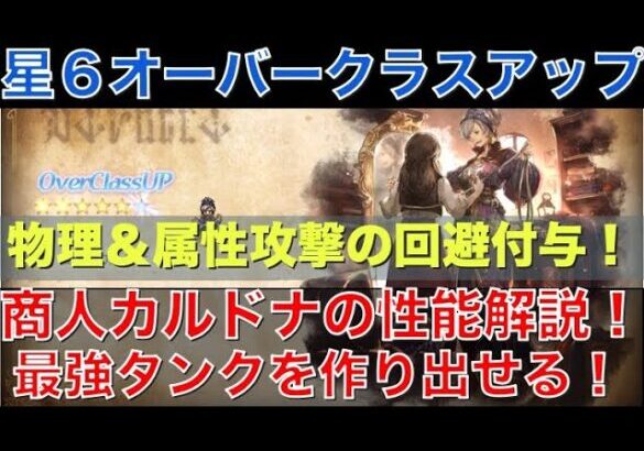 【オクトラ大陸の覇者】星６クラスアップ！商人カルドナの性能解説！物理＆属性攻撃回避を付与することで、最強タンクを生み出せる！