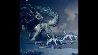 Octopath Traveler | Captura del lobo siniestro (Dreadwolf) en las fauces del dragon de hielo