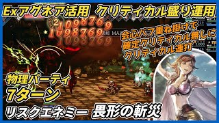 【オクトラ大陸の覇者ver3.24.10】リスクエネミー 畏形の斬災　物理パーティ 7ターン（Exアグネア活用 素クリティカル運用 ）