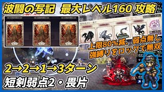 【オクトラ大陸の覇者ver3.25.00】波闘の写記　短剣弱点2・畏片 最大レベル160攻略（強縛りをロックで無双）