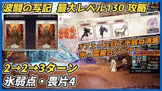 【オクトラ大陸の覇者ver4.0.01】波闘の写記　氷弱点・畏片4 最大レベル130攻略（氷・雷複合パーティ）