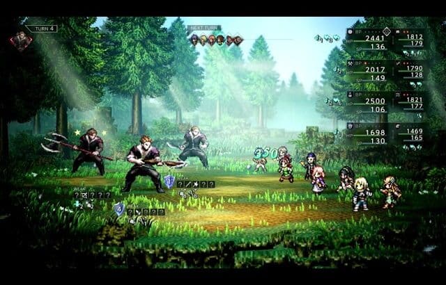 富を授けし者編序章「【オクトパストラベラー0】美しい森で熱いターン制バトル！ 斧と剣の激突シーン集（オクトラ0）」