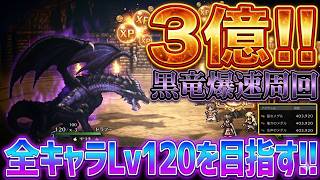 【オクトラ大陸の覇者】現時点で最強の経験値稼ぎ！黒龍の闘技場で経験値3億！育成をさらに加速していきます！